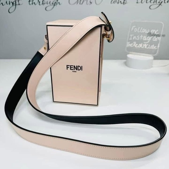 FENDI Pink Vertical Crossbody Logo Box Bag - Picture 4 of 16